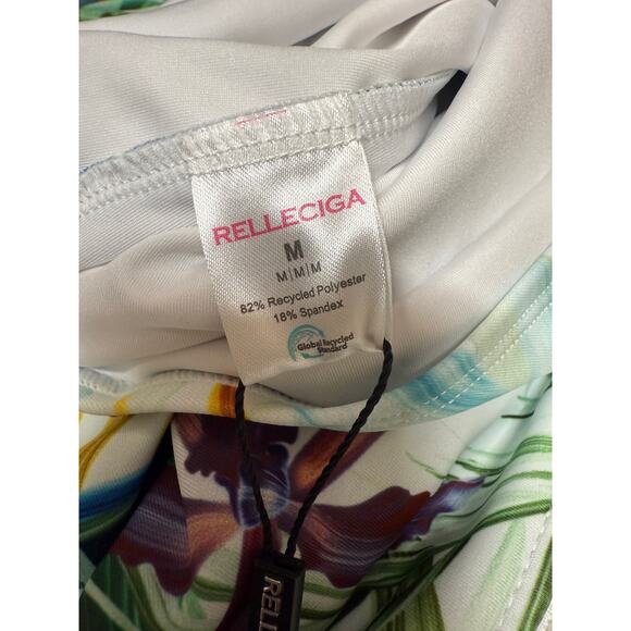 NWT Women's Leaf Print Long Sleeve Rash Guard One Piece Size Medium - Picture 3 of 9